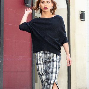 EUC Lafayette 148 Wool Plaid Pencil Skirt Size 8